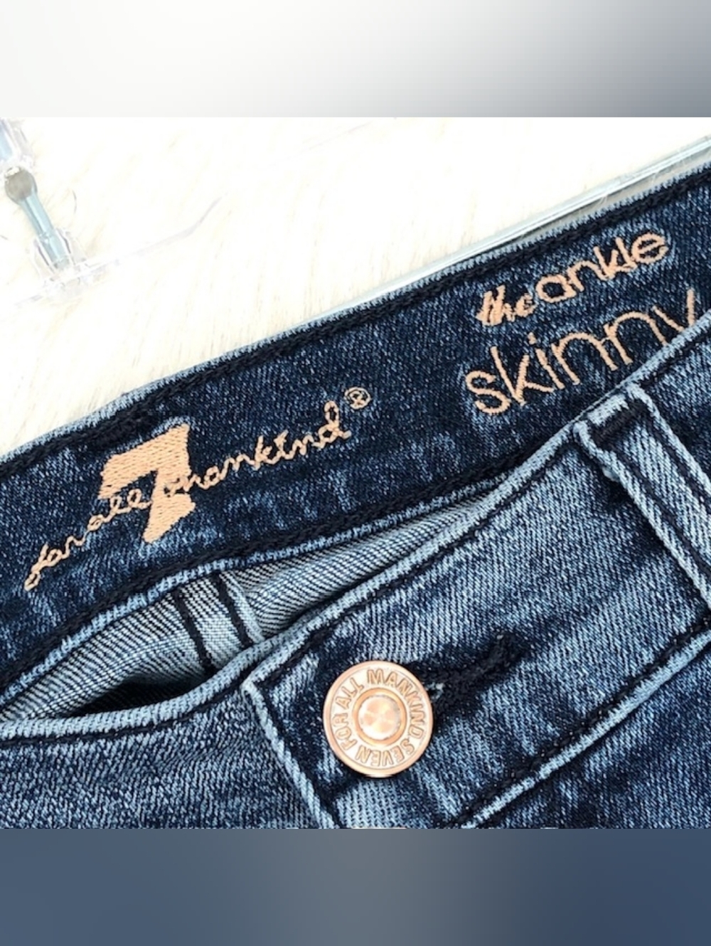 7FAM Ankle Skinny Jean - 28,  7 for All Mankind x 26" - Picture 9 of 9
